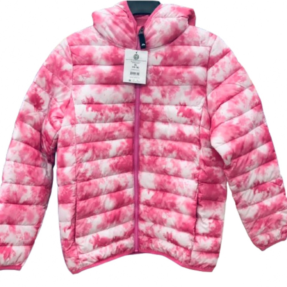 NEW OZARK TRAIL Everyday Puffer Jacket Pink Pink Tie XL 14 - 16 Girl’s